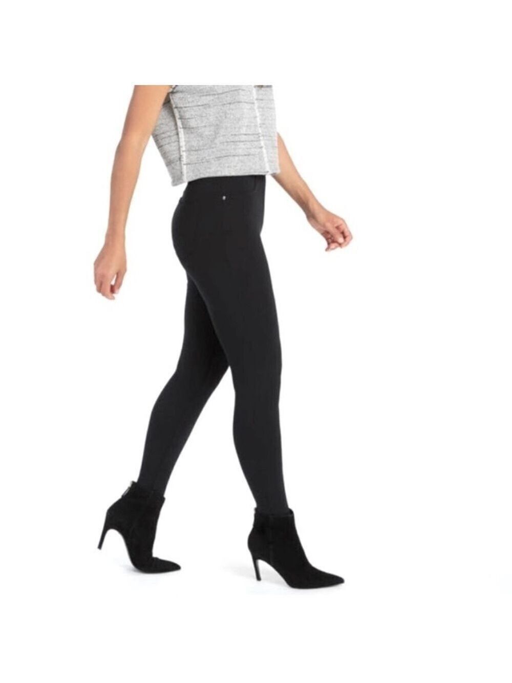 SPANX The Perfect Pants Black Ponte Ankle 4 Pocket Size Large 20202Q